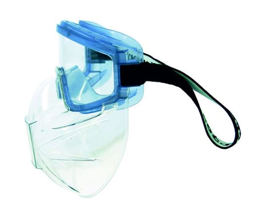 Защитные закрытые очки с непрямой вентиляцией РОСОМЗ ЗН11 PANORAMA, super PC, с щитком защитным 21130+00777 