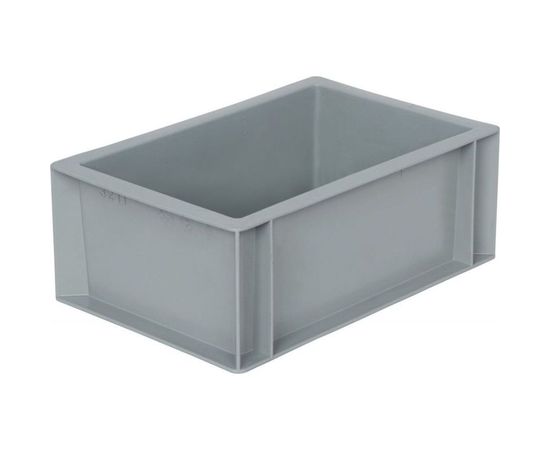 Ящик Тара.ру п/п 300х200х120 сплошной, без ручек, гладкое дно, серый B-3211 