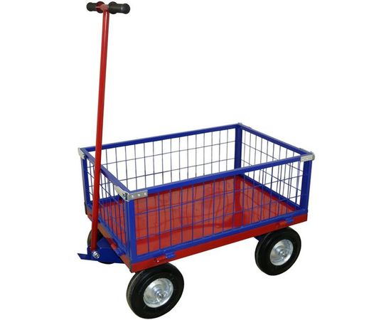 Тележка платформенная, усиленная, с поворотной осью RUSKLAD ТПОБ 2 С (600x900x300) с пневматическими колёсами – изображение 2