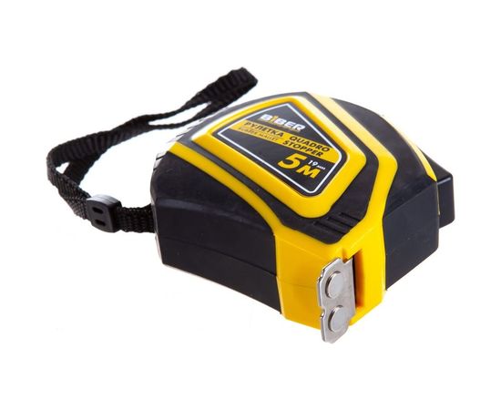 Рулетка BIBER QUADRO STOPPER автофиксация, нейлоновое покрытие, серия Профи, 5мх19мм тов-196536 – изображение 4