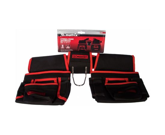 Сумка-пояс двойная (20 карманов; держатель для молотка) MATRIX 90240 