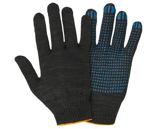 Перчатки Fort х/б с ПВХ, 10 класс, 4 нити, 40г, черные 501442070 