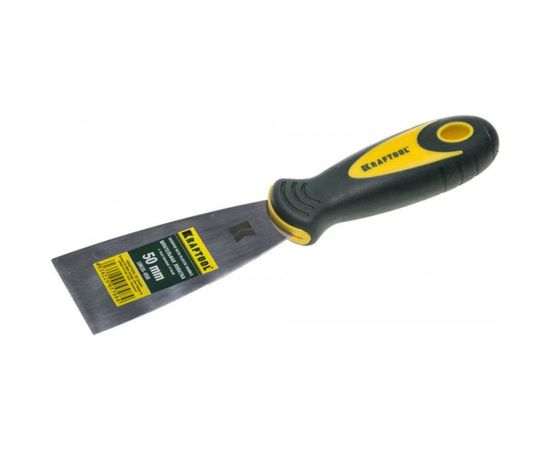 Шпательная лопатка с 2-компонентная ручка, профилиров. нержав. полотно, 50мм Kraftool 10035-050 