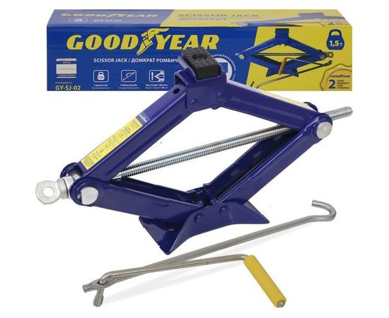 Универсальный ромбический домкрат Goodyear GY-SJ-02 1.5 т, 100-385 мм, со съемной ручкой GY000911 
