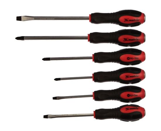 Набор ударных отверток 6шт, PH1x75, PH2x100, PH3x150, SL5x75,SL6x100, SL8x150, CrV MATRIX 19120 