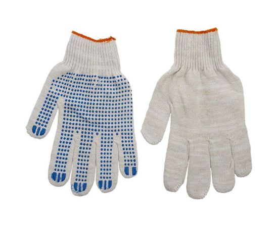 Хлопчатобумажные вязанные перчатки NWT с ПВХ 10 класс, 5 нитей 7290048 – изображение 4