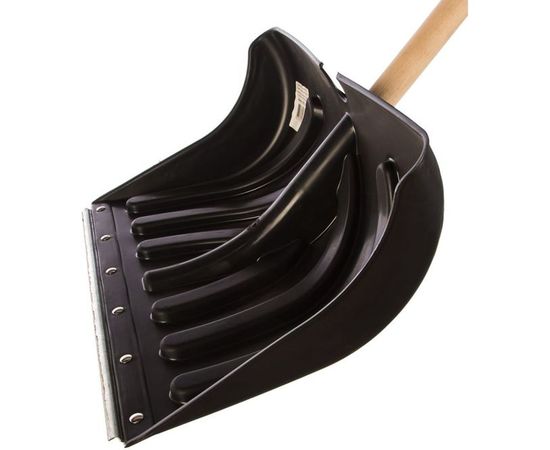 Пластмассовая лопата с оцинкованной планкой на заклепках, деревянным черенком 1-го сорта и V-образной ручкой Gigant «Домбай» GSSL-2 (Россия) – изображение 2