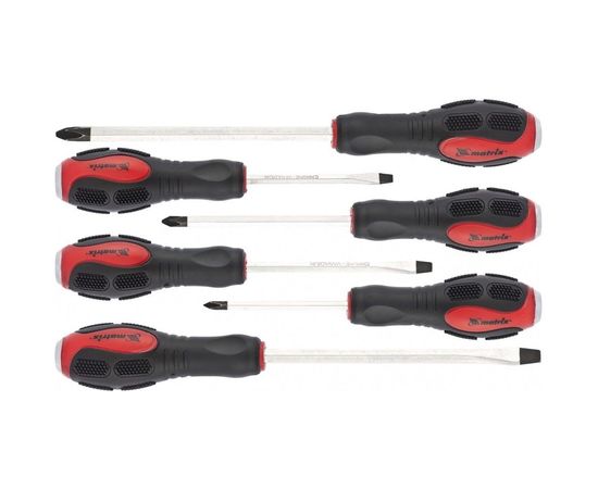 Набор ударных отверток 6шт, PH1x75, PH2x100, PH3x150, SL5x75,SL6x100, SL8x150, CrV MATRIX 19120 – изображение 3