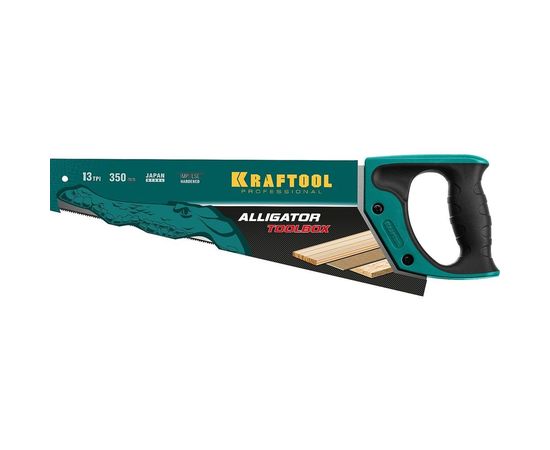 Ножовка KRAFTOOL Expert KraftMax TOOLBOX, многоцелевая, с точным резом, специальный закаленный зуб, 13 /14 TPI, 350мм 15227-35 – изображение 3