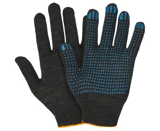 Перчатки Fort х/б с ПВХ, 10 класс, 4 нити, 40г, черные 501442070 – изображение 2