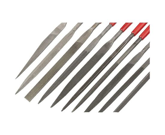 Набор надфилей 160х4мм, 10шт, обрезиненные рукоятки MATRIX 15818 – изображение 2