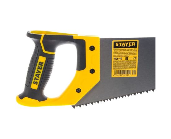 Ножовка по дереву пила Stayer "Cobra 5" 400 мм, 5 TPI, прямой крупный зуб, быстрый рез поперек волокон, для крупных и средних заготовок, 1506-40_z02 – изображение 5