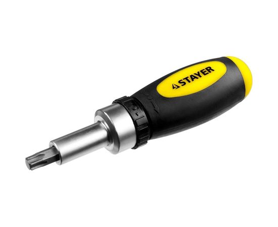 Реверсивная отвертка в наборе с битами STAYER 2557-H38, Cr-V сталь, 38 предметов 2557-H38 – изображение 2