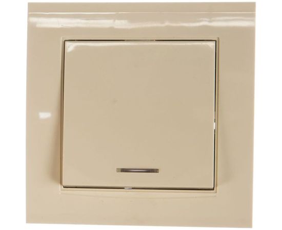 Одноклавишный выключатель с подсветкой, слоновая кость UNIVersal Бриллиант 7948615 