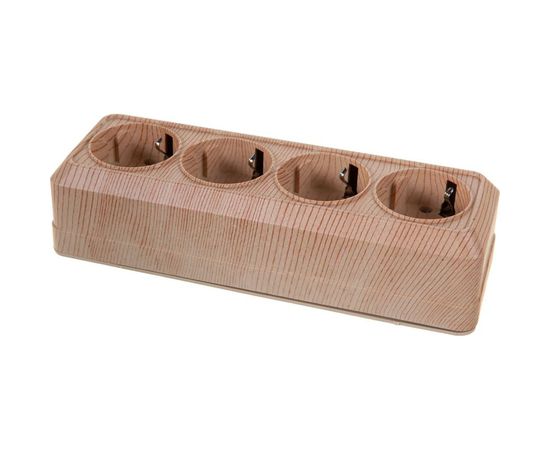 Розетка UNIVersal Олимп 4-ая с/з сосна 1175 