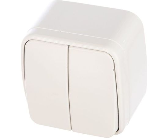 Двухклавишный выключатель, белый UNIVersal Электра 0031 