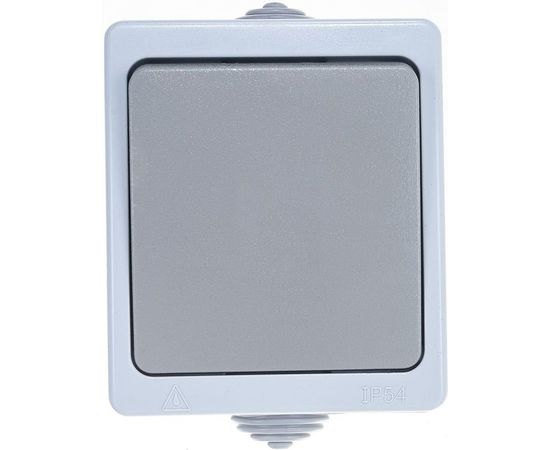 Проходной выключатель, 1 клавиша UNIVersal Аллегро IP54, серый 1276 