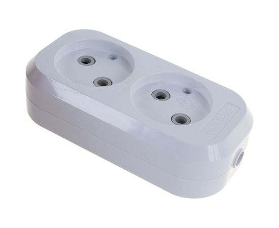 Колодка без заземления, 2 гнезда, AБС-пластик UNIVersal E202 