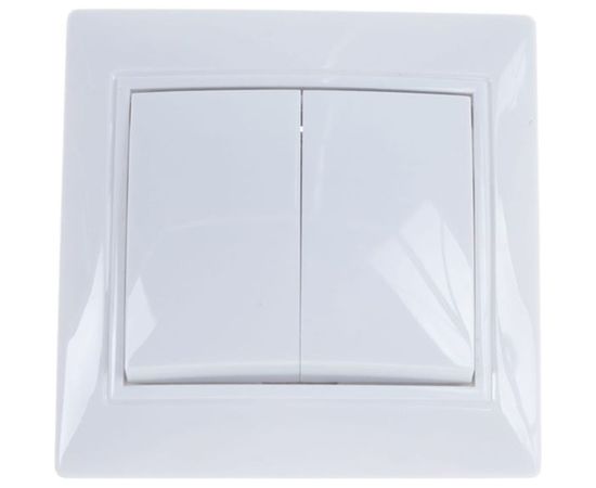 Двухклавишный выключатель, белый UNIVersal Севиль С0023 