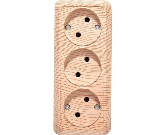 Розетка UNIVersal Олимп 3-ая б/з сосна 1172 