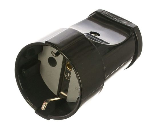Штепсельное гнездо с/з, черное 16А 250В UNIVersal А1020 
