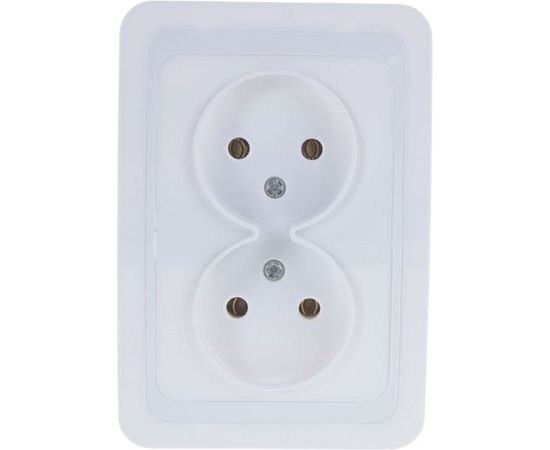 Двухместная розетка UNIVersal Валери б/з белая В0102 