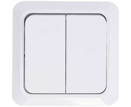 Двухклавишный выключатель, белый UNIVersal Олимп О0023 