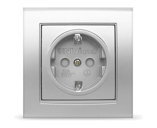 Розетка UNIVersal Бриллиант с/з з/ш серебро 7949889 