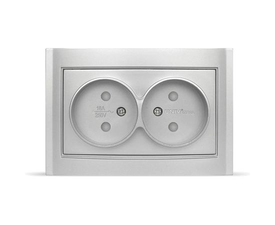 Розетка UNIVersal Бриллиант 2-ая б/з з/ш серебро 7949773 