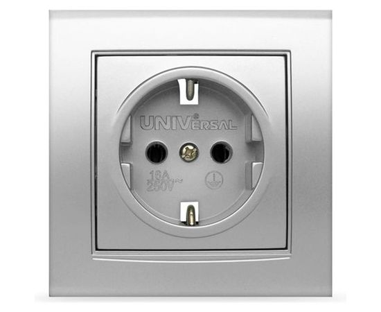 Розетка UNIVersal Бриллиант с/з серебро 7949872 