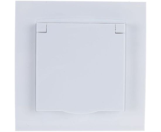 Розетка с заземлением, с крышкой, белая UNIVersal Бриллиант 7947649 