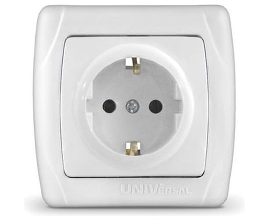 Розетка UNIVersal Маргарита с/з белая М0028 