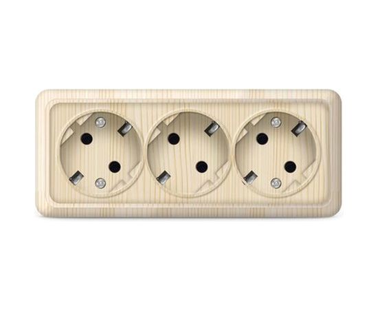 Розетка UNIVersal Олимп 3-ая с/з сосна 1173 