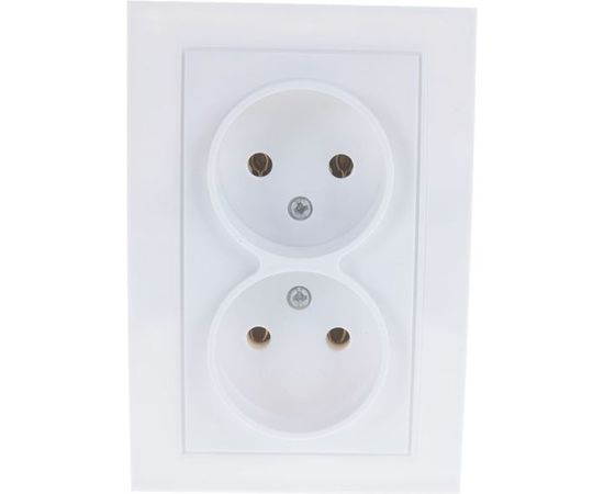 Двойная розетка без заземления, белая UNIVersal Бриллиант 7947519 
