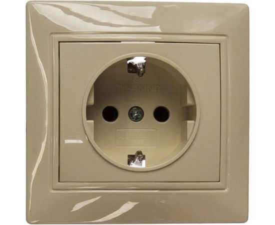 Розетка с/з UNIVersal Севиль слоновая кость ivory Б-С0028 