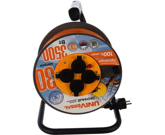 Удлинитель на катушке UNIVersal ВЕМ-250 IP-44 термо ПВС 3х2,5 4 гнезда 30м 9634207 