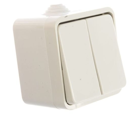Выключатель UNIVersal Клио 2 клавиши, IP44 белый К2223 