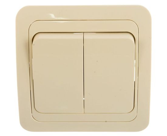 Выключатель UNIVersal Валери 2 клавиши, слоновая кость ivory Б-В0023 