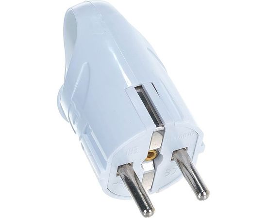 Угловая вилка с ушком, с/з, белая 16А 250В UNIVersal А112 