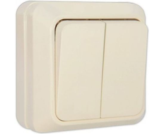 Двухклавишный выключатель, бежевый UNIVersal Олимп Б-О0023 