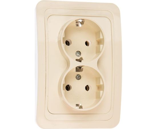 Двухместная розетка UNIVersal Валери с/з слоновая кость Б-В0128 