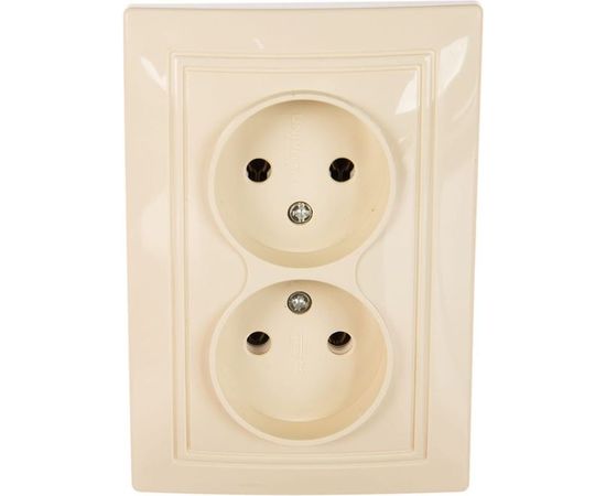 Двухместная розетка б/з UNIVersal Севиль слоновая кость ivory Б-С0102 