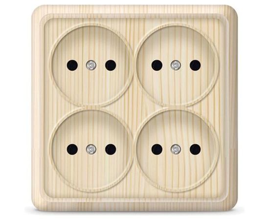 Розетка UNIVersal Олимп 4-ая б/з сосна, квадрат 1176 