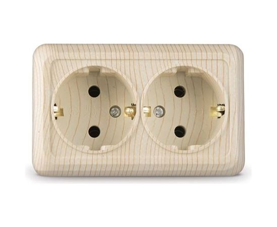 Розетка двухместная с/з UNIVersal Олимп сосна 5560865 