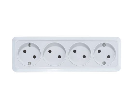 Розетка UNIVersal Олимп 4-ая б/з белая 1162 