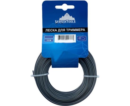 Леска (4 мм; 15 м; круг с сердечником) для триммера vertextools YK-888-4-15 