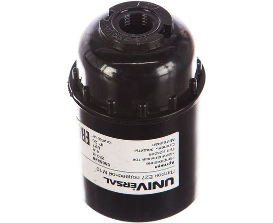 Патрон Е27 карболитовый подвесной М10 4А 250В c этикеткой UNIVersal 5565228 – изображение 2