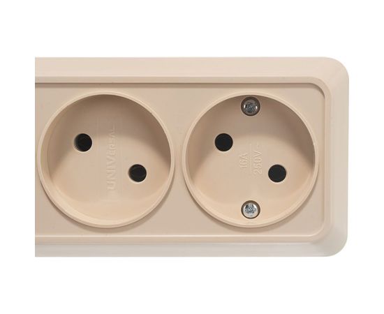 Розетка UNIVersal Олимп 4-ая б/з слоновая кость ivory 1168 – изображение 5