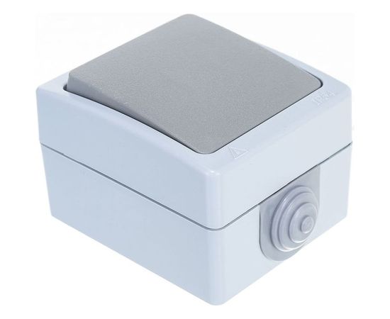 Проходной выключатель, 1 клавиша UNIVersal Аллегро IP54, серый 1276 – изображение 3