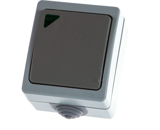 Проходной выключатель с подсветкой, 1 клавиша UNIVersal Аллегро IP54, серый 1277 – изображение 6